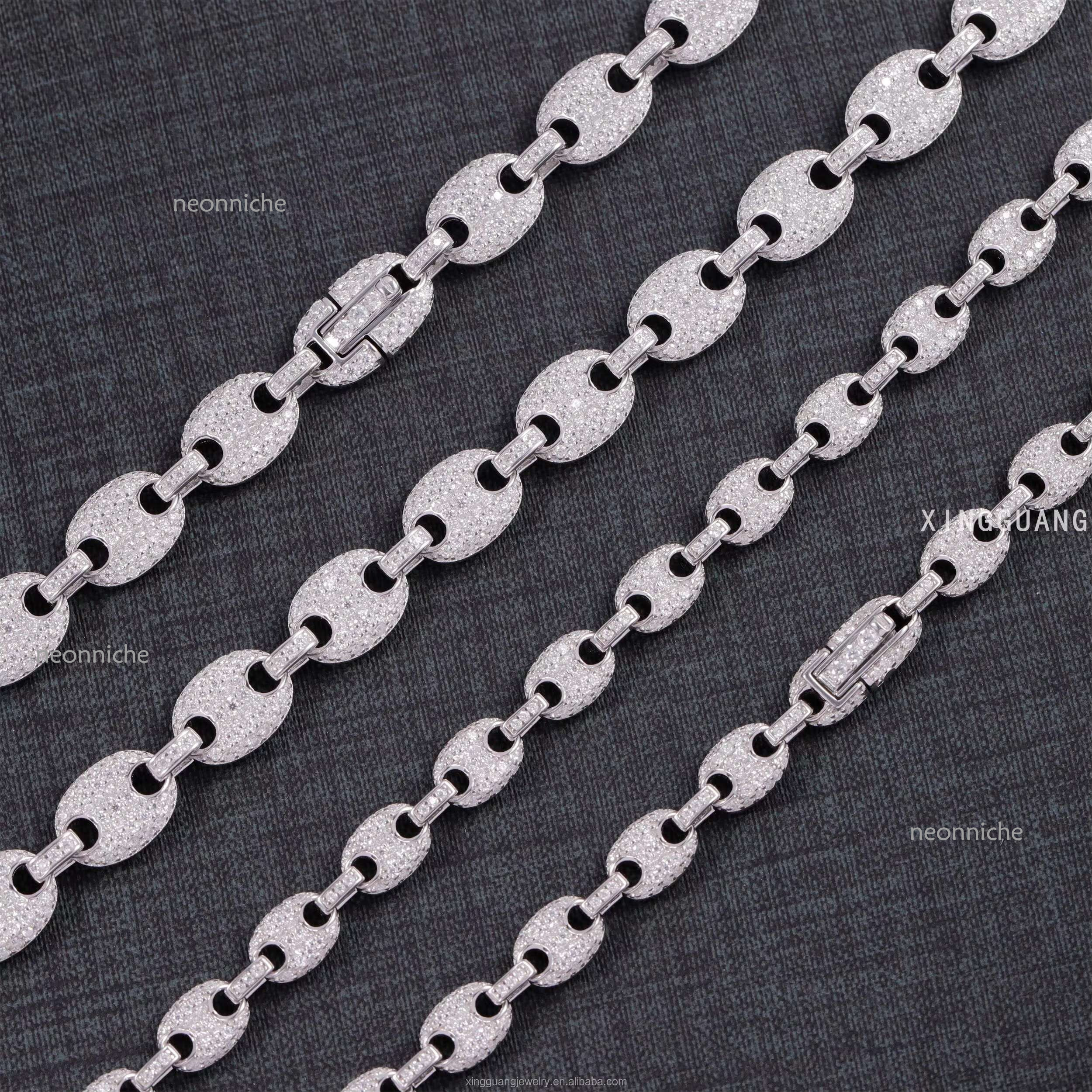 New Style Chain Hip Hop Jewelry 6mm 8mm Sterg Sier Ice Out Bg Moissanite Dia 100% Pass Test Cuban Necklace