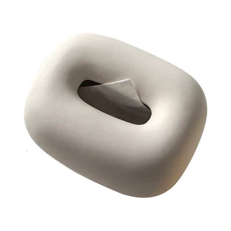 Creative Ceramics Corner Tissue Box Coffee Table Desk Decoration Minimalism Ceramic Tissue Box Bedside Table Paper Towel Case Y251112