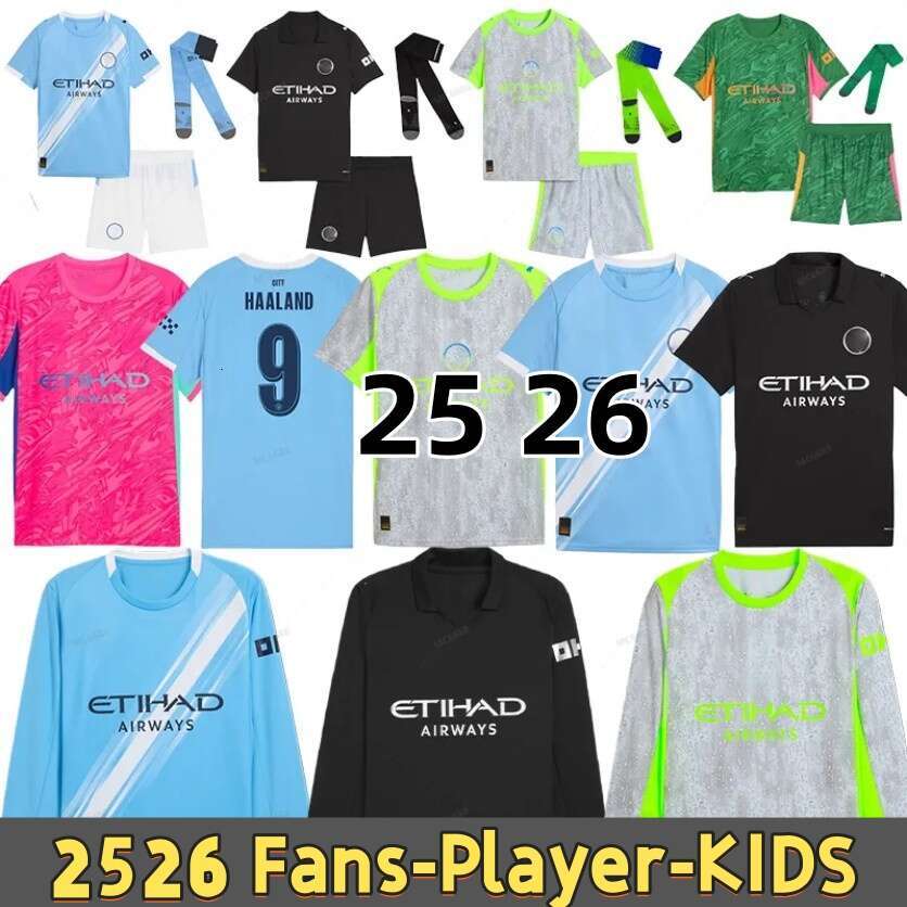 25 26 football Man CityS HAALAND GREALISH soccer jerseyS 2025 2026 CHERKI MARMOUSH REIJNDERS Doku GVARDIOL AIT-NOURI DONNARUMMA shirt Men kids kit