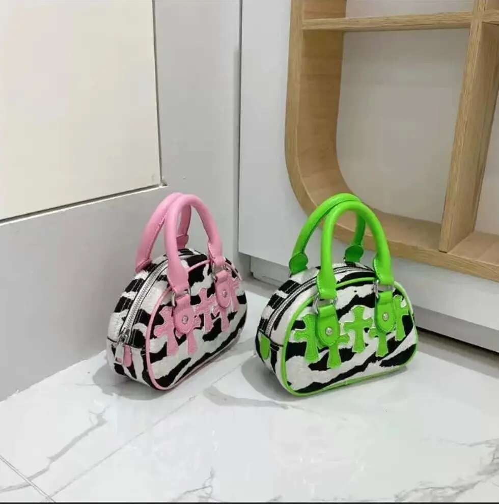 Niche Design Fashionable Versatile Pillow Ball Autumn And Winter Trendy Zebra Print Fur Small Cute Bag