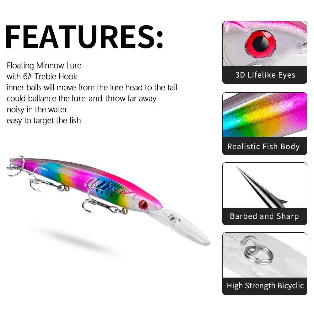 PRO BEROS 1PCS Minnow Fishing Lure 15cm 13g Floating Hard Bait Wobbler Jig Bait Crankbait Carp Striped bass Pesca Fishing Tackle Z250411