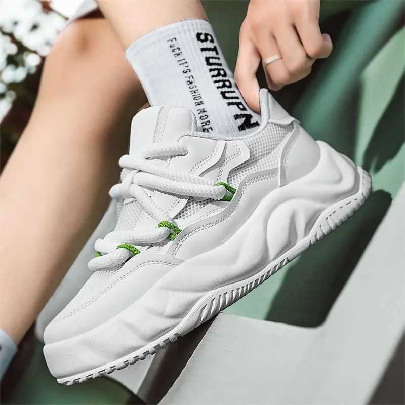 2024 Casual Breathable Bread Mesh Cfortable and Non-Slip Running Platform Increased by Sports White Shoes Men Z250411