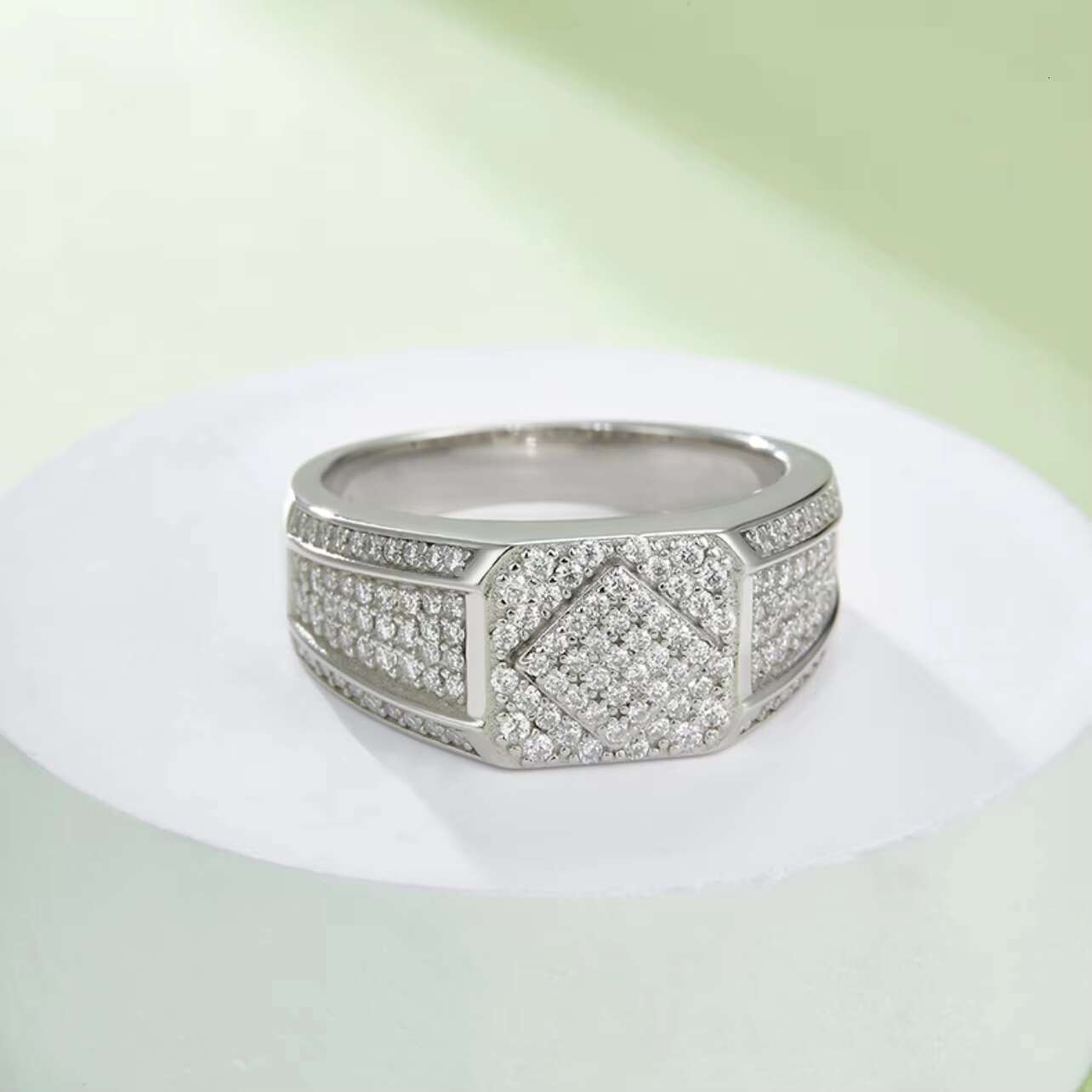 Luxury Fine Jewelry Mens Wedding Ring 0.98ct D Grade Cut S925 Sterling Silver Platinum Plated Moissanite Rings Fashion Style