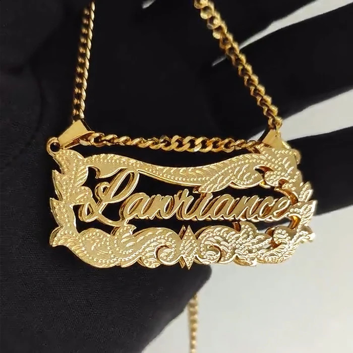 Zciti personalized y customized name doublelayer necklace stainless steel jewelry used as Christmas gifts for special groups 250410