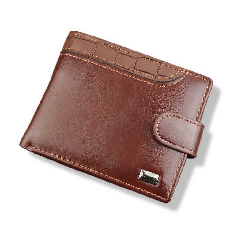 Leather mens wallet coin pocket small wallet mens wallet card holder mens clutch wallet Z250411