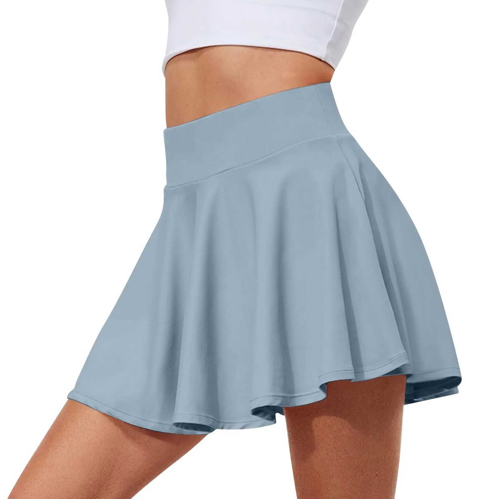 Summer womens sprint tennis dance fitness sprint young fast dry solid lined high waist mini sprint Y250412
