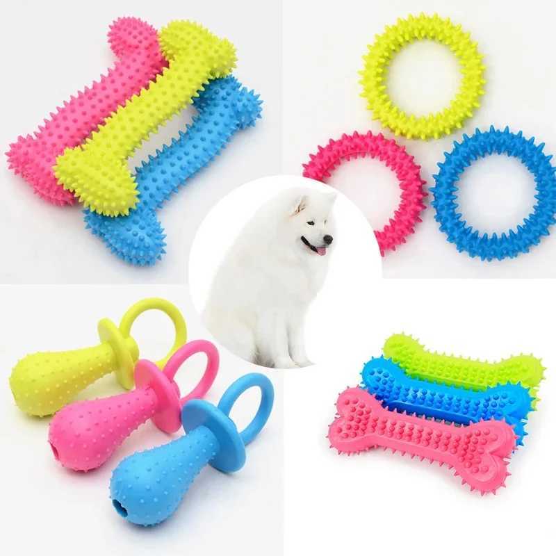 High Quality Pet rubber bite resistant dog teeth cleaning and chewing training toys pet supplies for small dogs T2504012