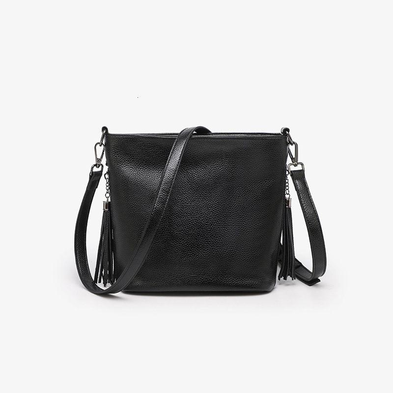 New Bucket Small Women S Trendy Leisure Versatile Double Flow Su Shoulder Crossbody Bag Shoulder Bags