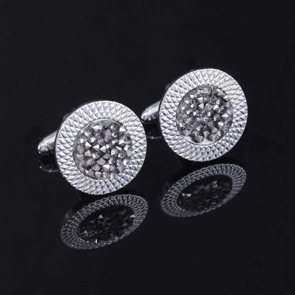 New wholesale studs artificial gemstones rainbow round threads cufflinks jewelry accessories mens cufflinksT250412