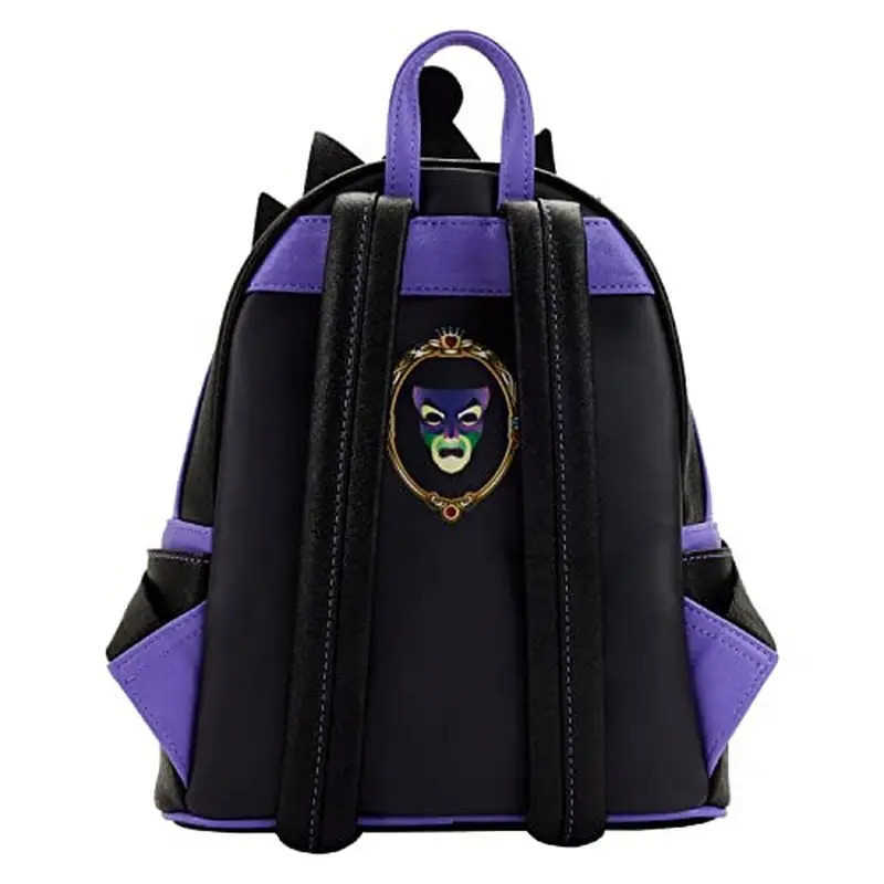 Disney Genuine Disney Loungefly Villains Evil Queen Apple Womens Double Strap Shoulder Bag Purse Elementary School Backpack Girl Gift X250412