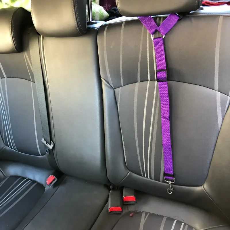 Solid color 2-in-1 pet car seat with nylon lead belt harness adjustable dog harness pet accessories Y250412