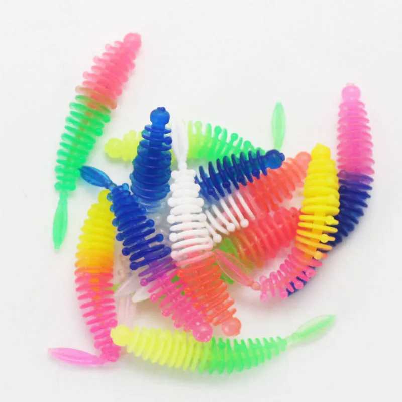 10Pcs Fishing soft Lures Jig Trout Worm Soft Baits 5.5cm/1g Artificial Sea Worms Earthworm Fishing Soft Lures Wobblers Tackle Z250411