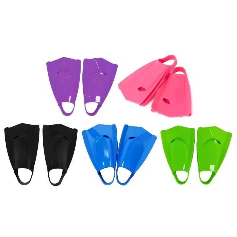 New silicone swimming fins travel size flip cover short inflatable fins comfortable swimming pool swimming training finsY250412