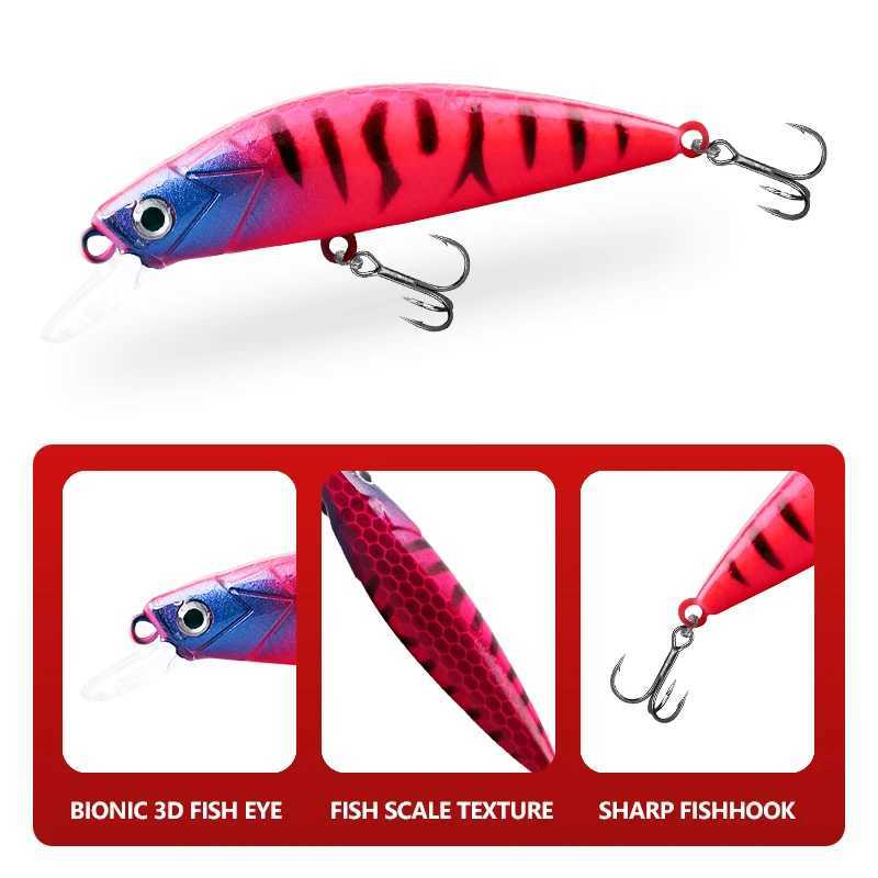 TAIYU 5pcs Fishing Lure Set 50mm 6.3g Luminous Minnow Bait Slow Sinking Lure Far Casting Swimbait Realistic Artificial Hard Bait Z250411