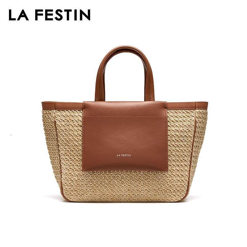 LA FESTIN Original Woven Beach Seaside Travel Large Capacity Handbag 2024 New Designer Shoulder Crossbody Bag