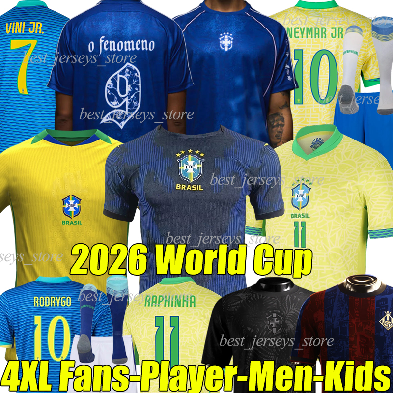 4XL 2026 bRaSiL BrAzIlS RAPHINHA soccer jerseys 26/27 RODRYGO VINI JR CUNHA MARQUINHOS SAVINHO ENDRICK ESTEVAO JOAO PEDRO ANDRE men kids kit socks football shirt