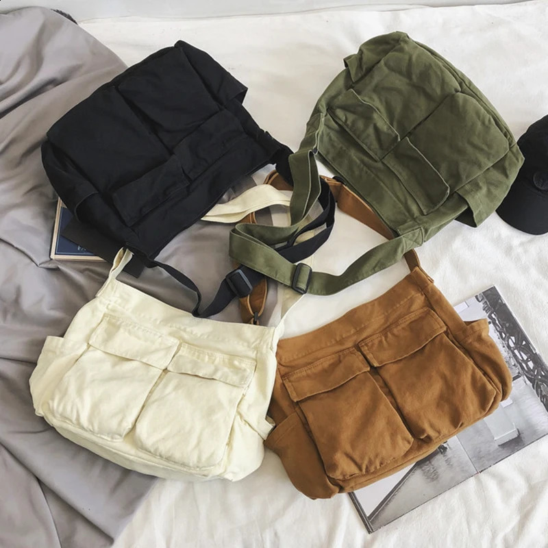 Womens retro handbag canvas youth shoulder bag messenger bag womens casual handbag cross body wallet 250411
