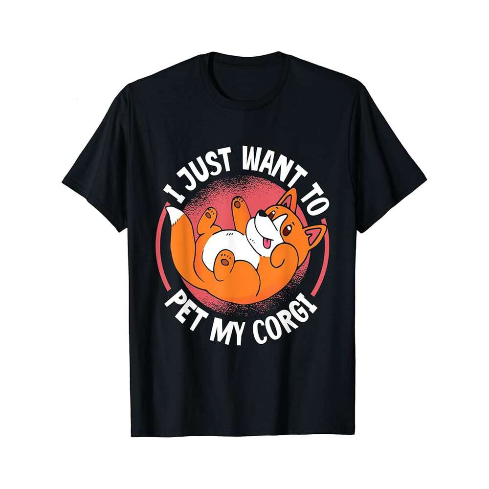 Designer T shirt Cute Corgi Welsh Corgi Owner ,100% cotton, short sleeve , Wrinkle resistant, Casual, comfortable fit - 220 g T-shirt