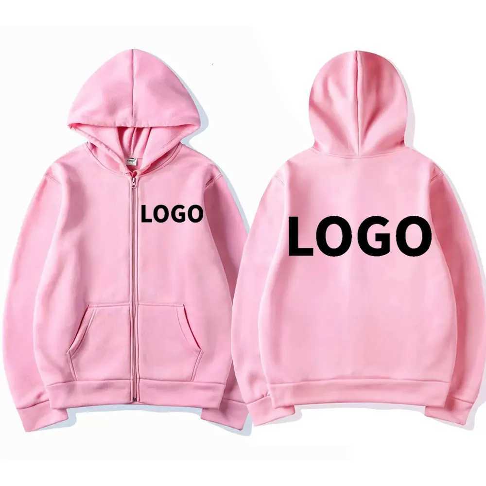 POD customization 2025 Private Customization Design Graphic Print Zipper Hoodies Men Women Fashion Zip Up Sweatshirts Casual Oversized PulloversT25111
