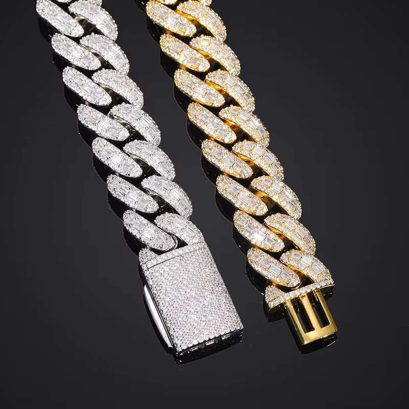 Womens Fashion Jewelry Sets 18K Gold Plated Cuban Chain Bracelet with Zircon Gemstone Copper Body