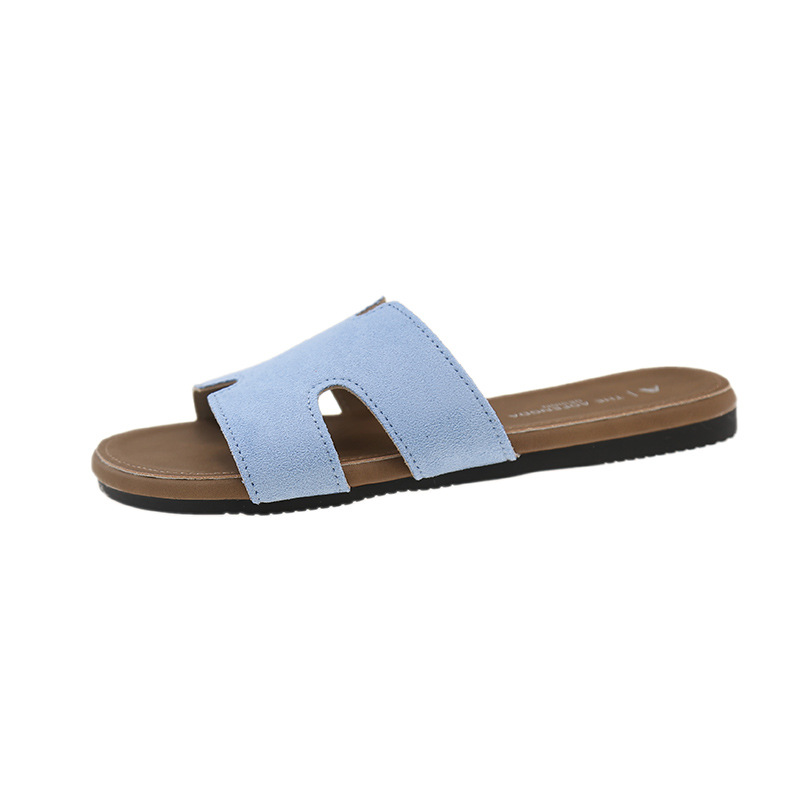 Flat bottomed slippers free Shipping sandals Designer Soft soled slippers One word dragging Wearing beach shoes outside