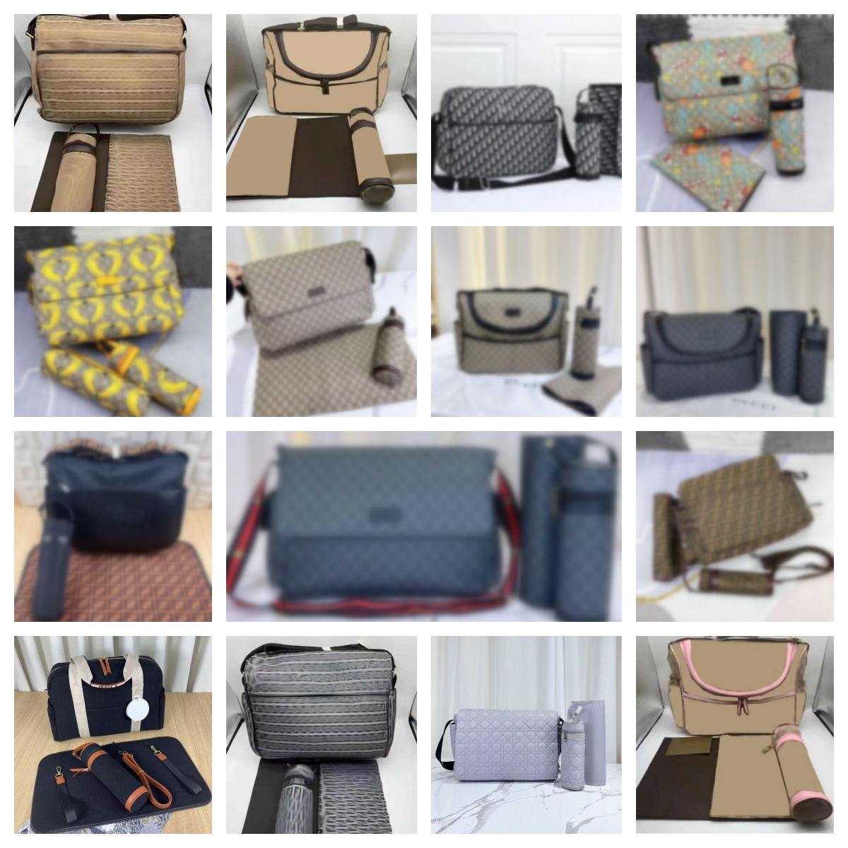 Diaper bag Baby bag fashion designer large Nappy Diapering nylon 3pcs one mummy bags babies waterproof changing tote bag with mat bottle holder