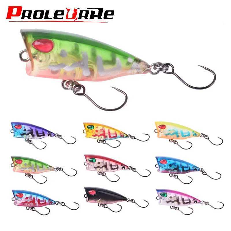 1PCS Floating Popper Fishing Lure 40MM 3.5G Mini Topwater Wobbler Crankbait With Hooks Artificiais Hard Bait Pesca Tackle Z250411