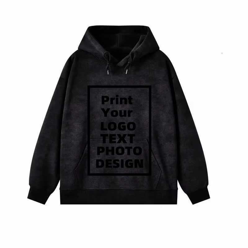 POD customization Customized Printed Men Women Hoodie Loose Hoody Pullover Personality Vintage Tie-dye Hooded Pocket Sweatshirt Custom ImagesT251112