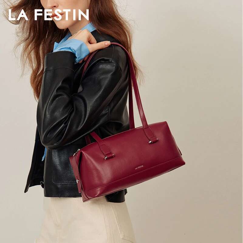 LA FESTIN Original Shoulder Leather Handbags Women Trend Boston Bowg Fashion Designer Crossbody Lady Bag