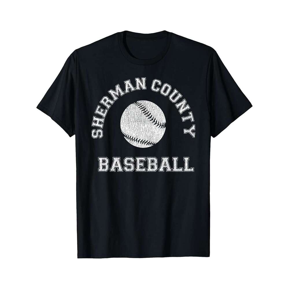 Designer T shirt Sherman County Baseball Distressed Retro Classic - 220g T shits