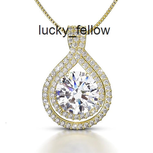 Certified Moissanite Necklace for Women Platinum Plated Gift for Her
