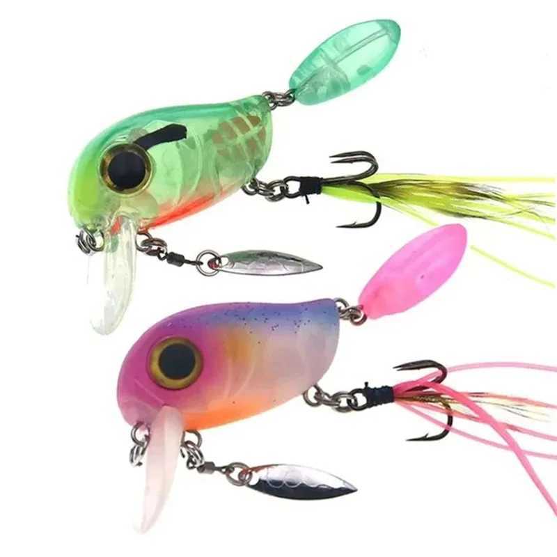 Floating Fishing Lure Crank 40mm 8g Freshwater Bass Crankbait Surface Artificial Hard Baits With Spoon Wobblers Wake Bait Z250411