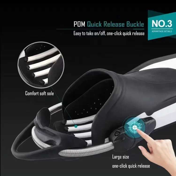 New type of scuba diving stainless steel spring fin with fins adult swimming shoes silicone long inflatable single fin diving flip coverY250412