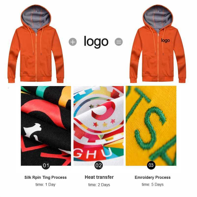 POD customization YOTEE Zipper Hoodie Fashion Brand Custom Thicken Mens Sweatshirt Solid Color Top Hoodie Fall Winter 2021 New DIYT251112