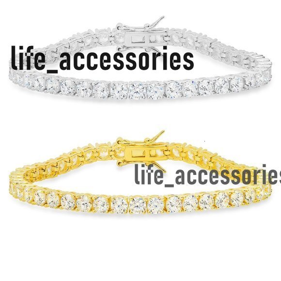 Tennis Bracelet 925 Silver Mossinate Diamond Women Men 2024 New Style Tennis Chain with Light Blue Stones.
