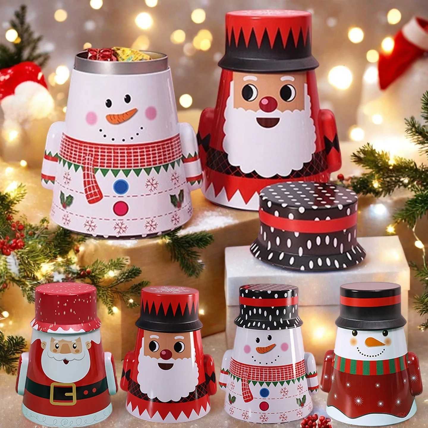 Christmas Christmas Cookie Tins with Lids for Gift Giving Small Xmas Tin Containers Round Metal Christmas Tins Empty Cookie Jar Y251112