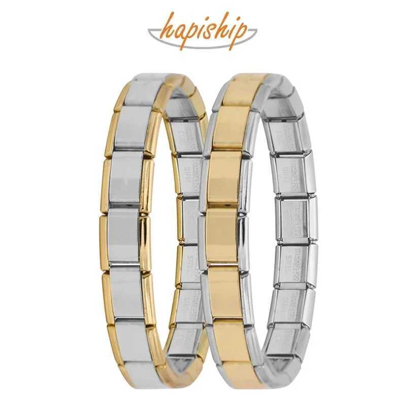 Hapiship 2024 New Men/Womens Jewelry 7/9/13mm Width Itanlian Elastic Charm Bracelet Fashion Stainless Steel Bangle ST-TopC250411