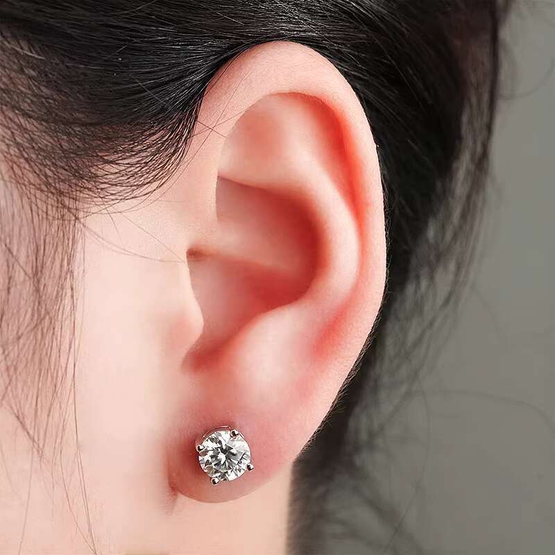 Starsgem Classic Style S925 10K 14K 18K Gold Earrings martini Prongs Setting Woman Fine Jewelry 1ct Moissanite Studs Earring