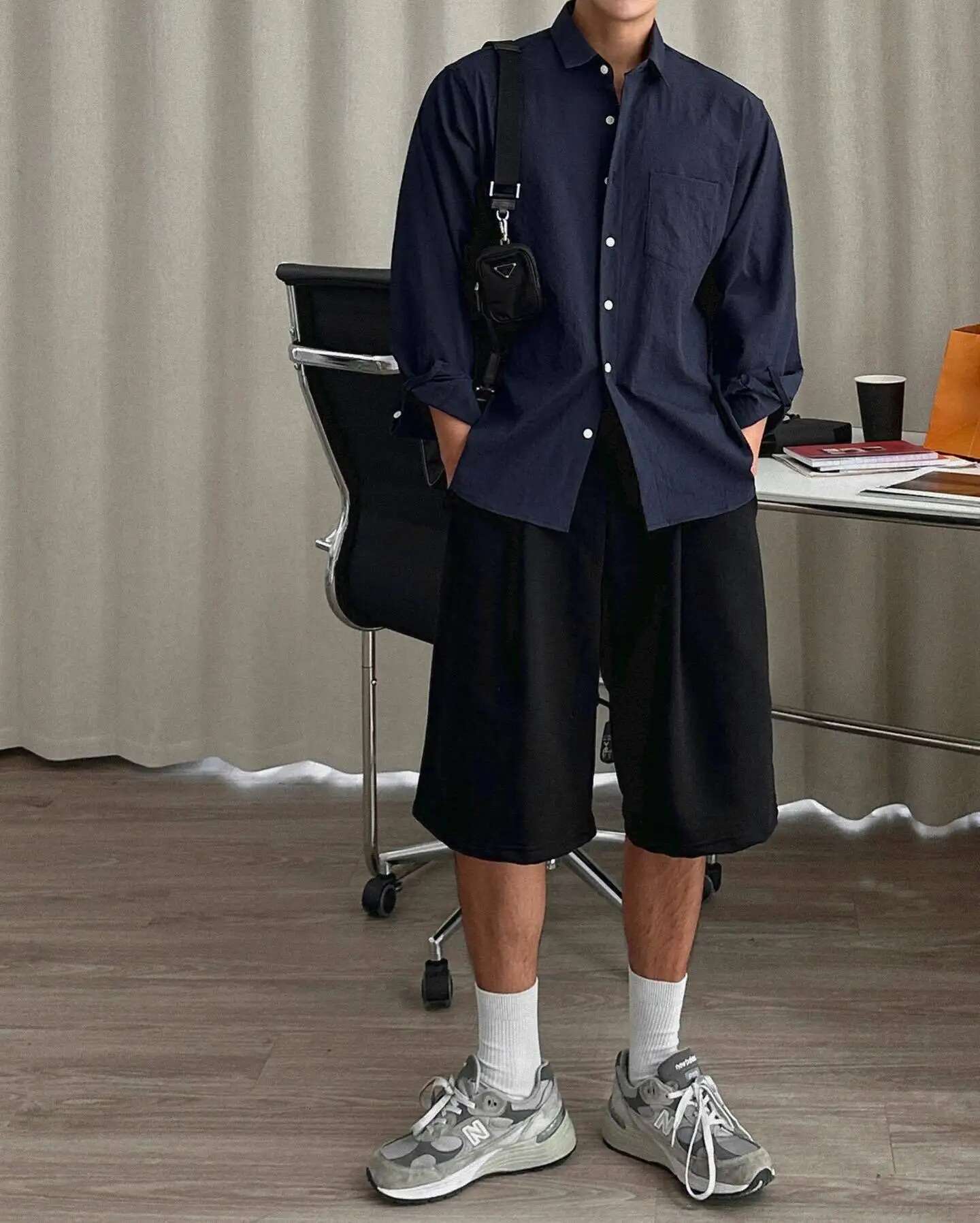 Casual Korean Summer Sports Shorts Quality Men's Clothing Haruku High Street Drawstring Running Short Pants