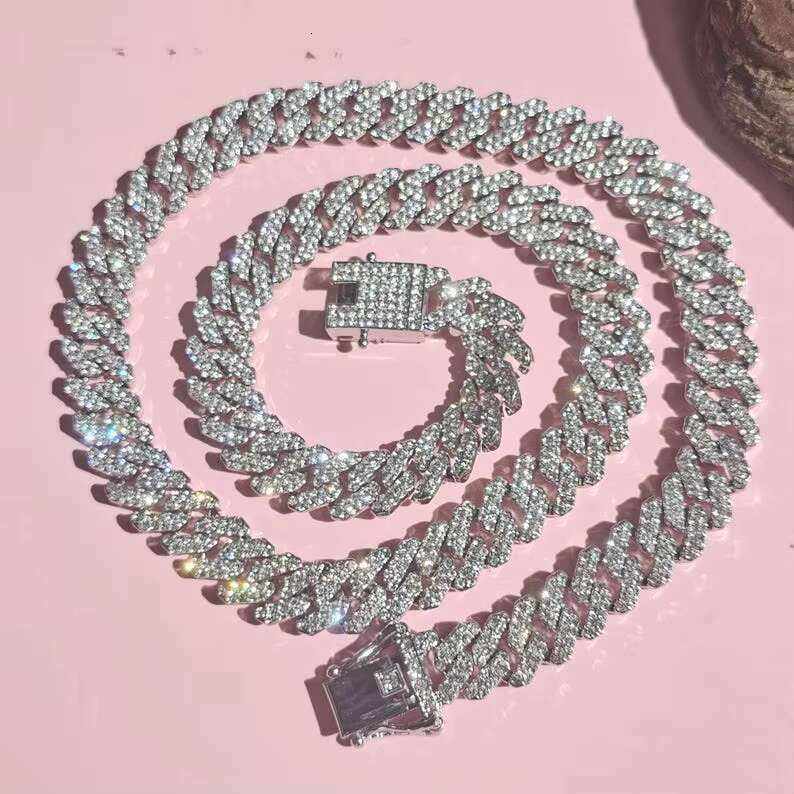 Fashion Copper Cuban Chain Length Necklace Hip Hop Personalized Zircon Jewelry Women and Men