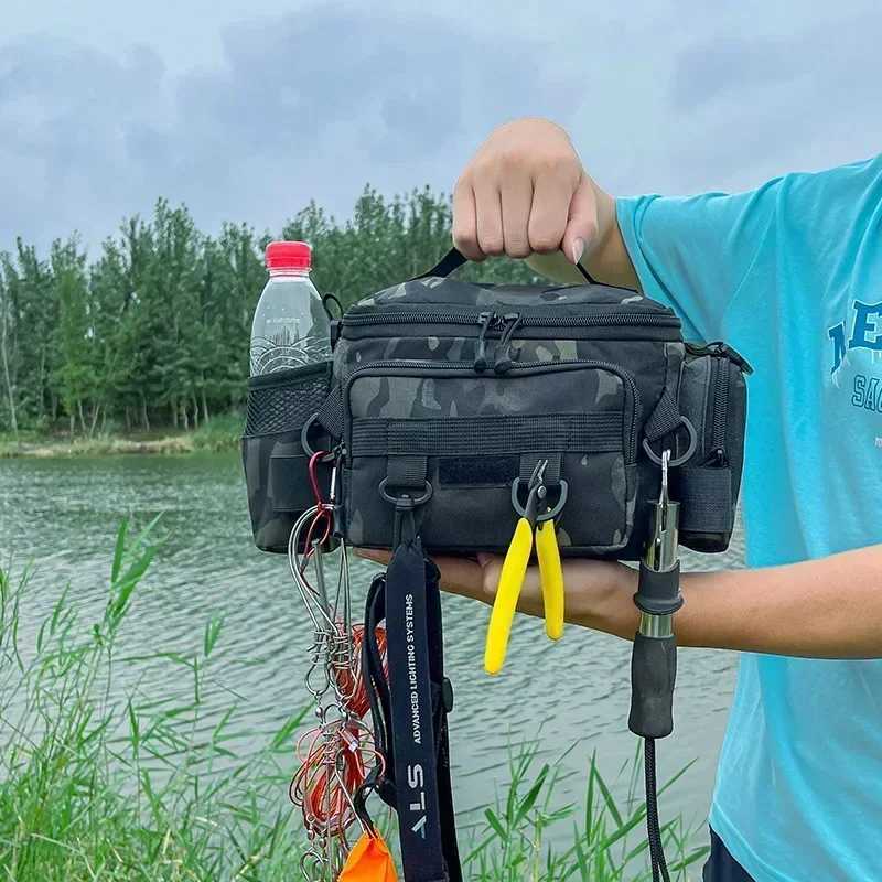 Multifunctional Fishing Tackle Shoulder Bag Storage Bag Portable Fishing Rod Holder Outdoor Sports Bag Flying Fishing Z250411