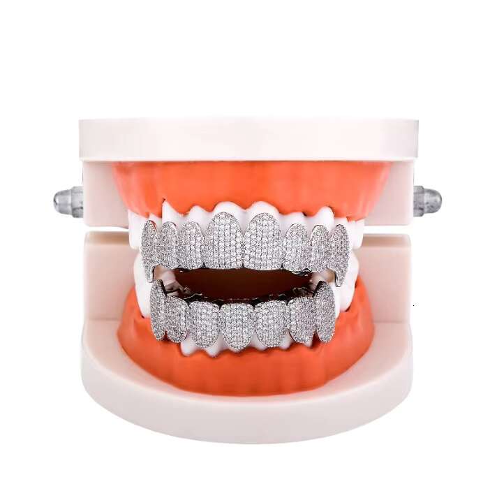 Custom Teeth Custom VVS Baguette Grillz Silver 925 Custom Moissanite10 Top 10 Bottom Grillz Moissanite VVS Moissanite Grillz