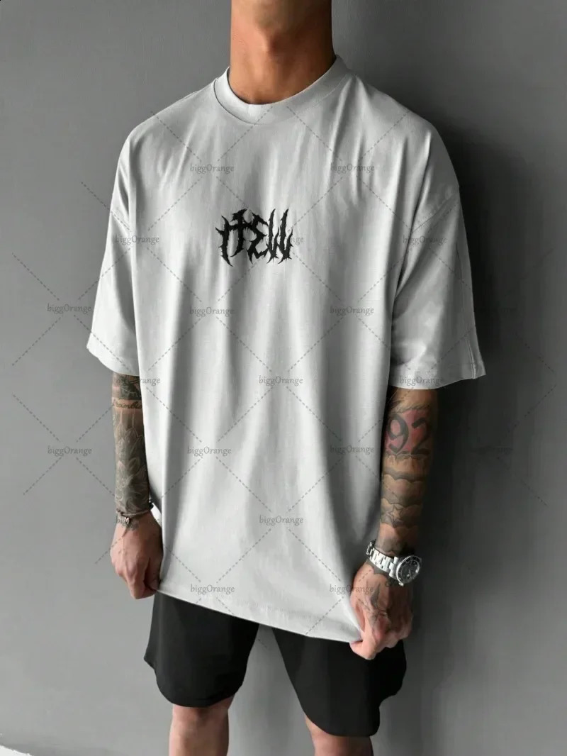 Gothic Skull Pattern Short Sleeve Mens Hip Hop Tops Y2K Street Harajuku Short Sleeve Trendy Casual Fashion Punk T Shirt 250411