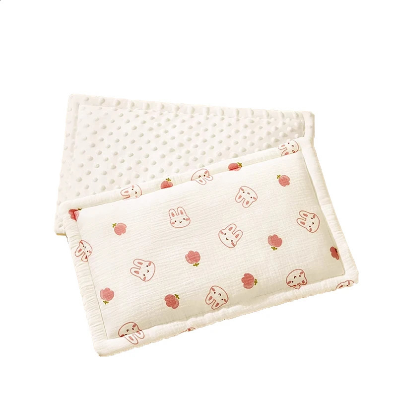 AIBEDILA born Pillow Pad Cotton Bean Velvet Cartoon Pattern Flat Pillow 0-1T Bebe Baby Anti Vomiting Pillow Pad 250411