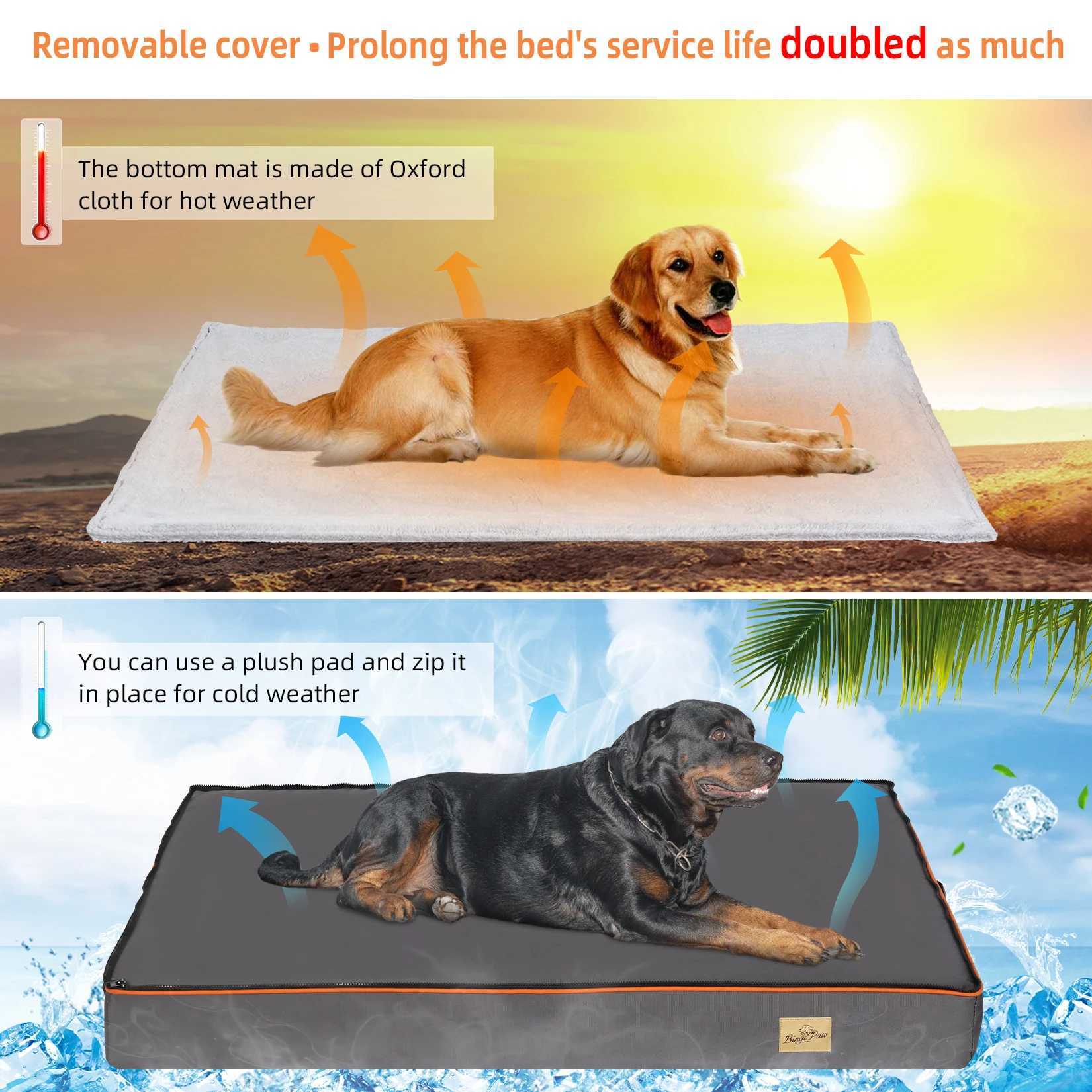 Dog bed with washable cover large pad orthopedic dog bed foam pad pet bed X250412