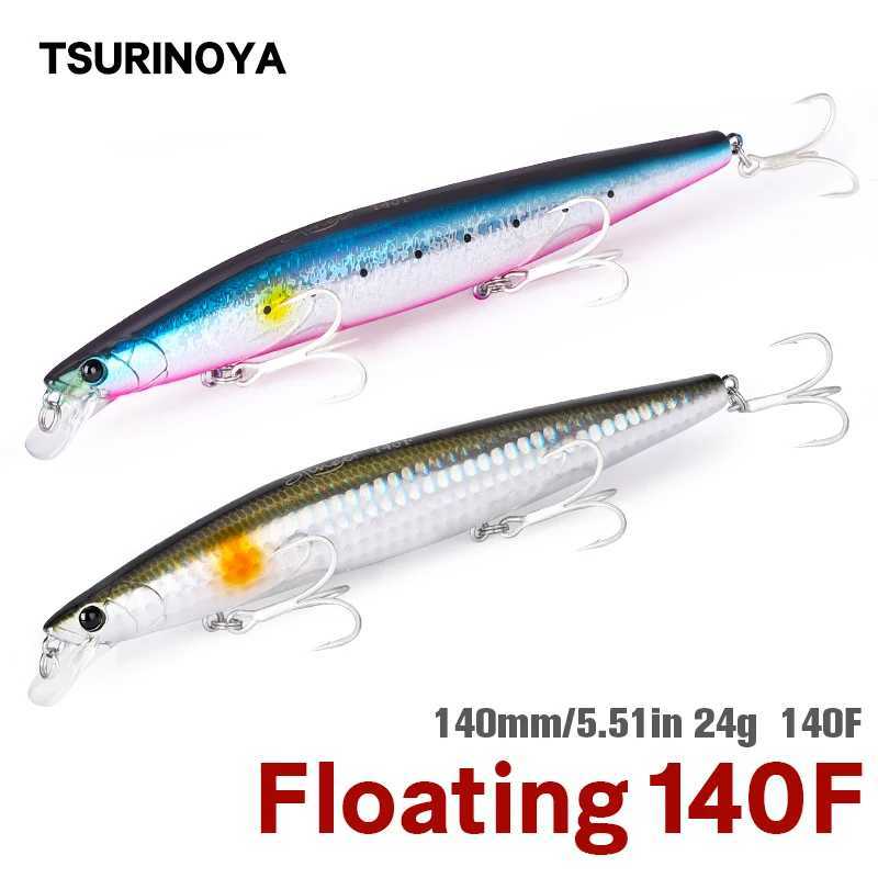 TSURINOYA 140F Ultra-long Casting Floating Minnow STINGER 140mm 24g Artificial Large Hard Bait Tungsten Weight Sea Fishing Lure Z250411