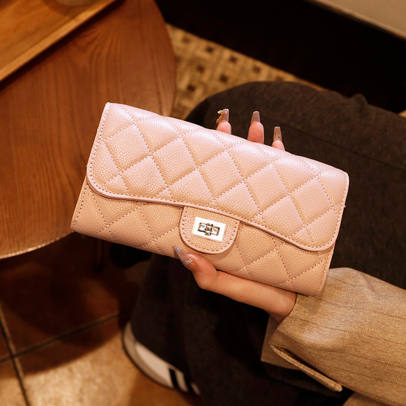 Genuine leather long women's wallet new style crossbody small bag chain bag cowhide wallet with multiple card slots