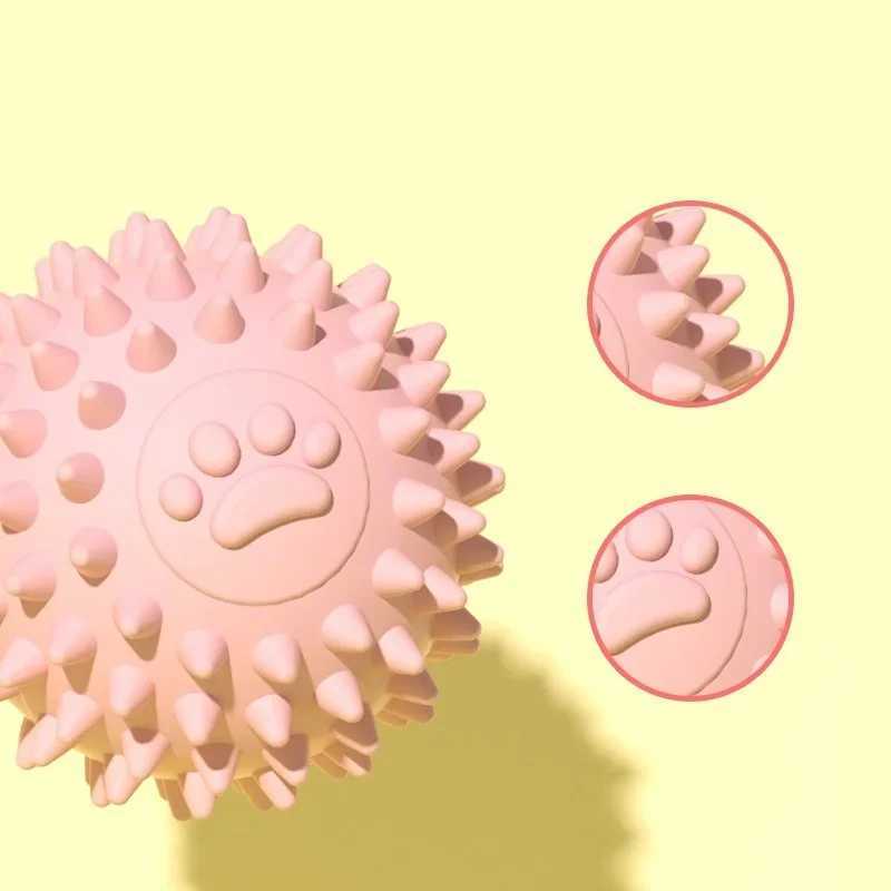 Pet dog toy ball solid bite resistant chew resistant indestructible bouncing ball dog rubber training interactive game dental ball Z250412