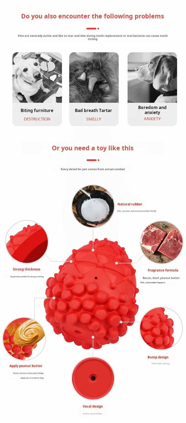 High Quality Pinecone shaped natural rubber squeeze ball durable chew dog supplies anxiety interactive pet toys T2504012