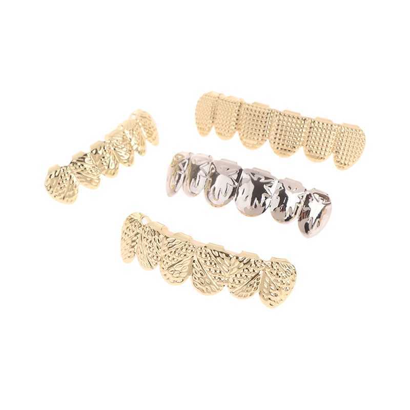 Tooth scrub set suitable for unisex top bottom mouth gold silver tooth scrub tooth cover removable dental fashion jewelry W250412